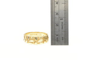 14K Textured Nugget Cluster Pattern Men's Ring Yellow Gold