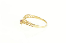 Load image into Gallery viewer, 14K Chevron Ruby Filigree Curved Statement Ring Yellow Gold