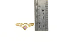 Load image into Gallery viewer, 14K Chevron Ruby Filigree Curved Statement Ring Yellow Gold