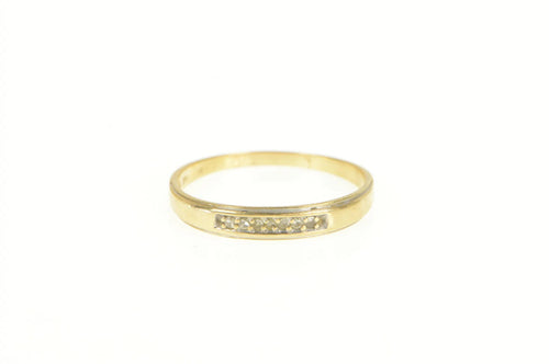 14K Classic Diamond Simple Wedding Band Men's Ring Yellow Gold