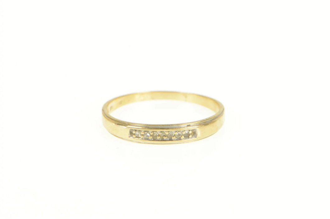 14K Classic Diamond Simple Wedding Band Men's Ring Yellow Gold
