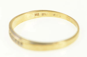 14K Classic Diamond Simple Wedding Band Men's Ring Yellow Gold