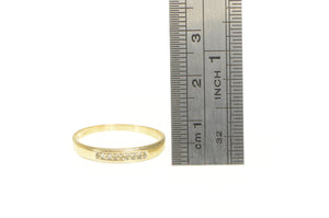 14K Classic Diamond Simple Wedding Band Men's Ring Yellow Gold