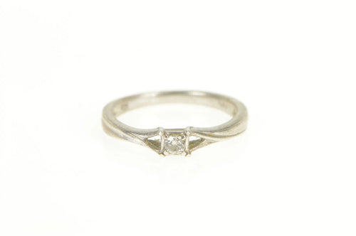 Sterling Silver Diamond Classic Solitaire Vintage Promise Ring