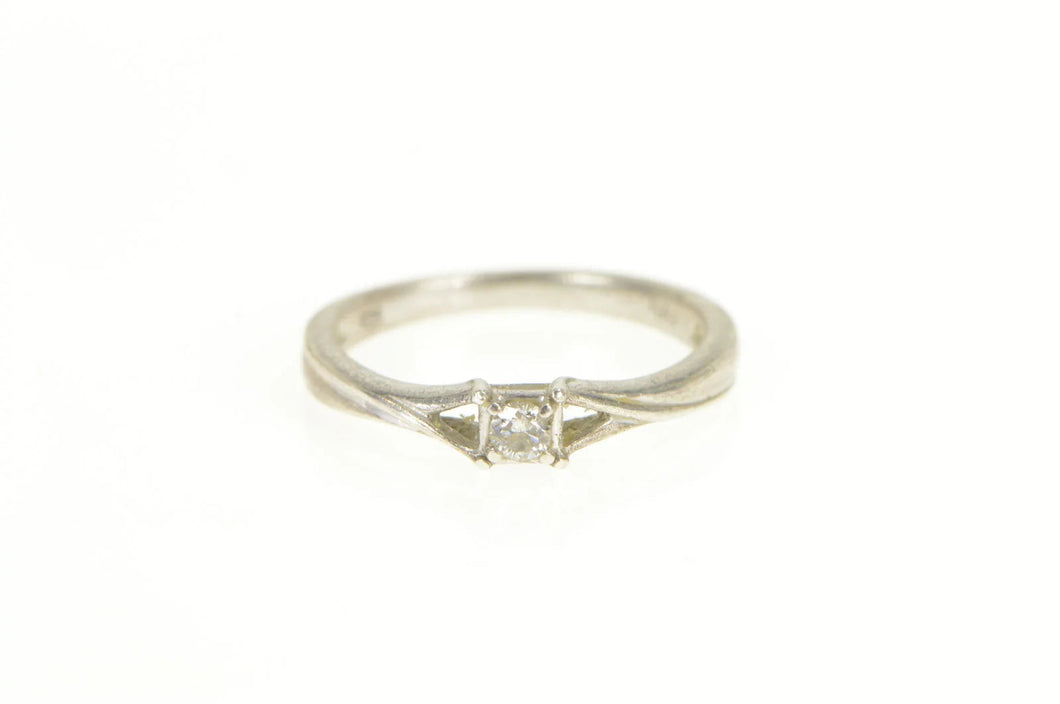 Sterling Silver Diamond Classic Solitaire Vintage Promise Ring