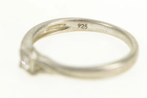 Sterling Silver Diamond Classic Solitaire Vintage Promise Ring