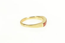 Load image into Gallery viewer, 14K Squared Coral Inlay Ornate LL Native American Ring Yellow Gold