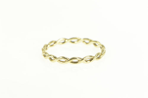 10K Twist Pattern 2.6mm Twist Stackable Band Ring Yellow Gold