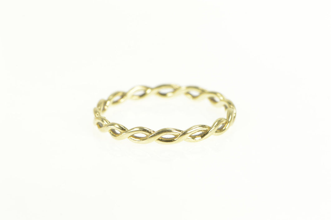 10K Twist Pattern 2.6mm Twist Stackable Band Ring Yellow Gold