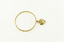 Load image into Gallery viewer, 14K Heart Charm Twist Band Love Symbol Statement Ring Yellow Gold