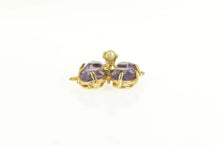 Load image into Gallery viewer, 14K Pear Amethyst Seed Pearl Clover Shamrock Charm/Pendant Yellow Gold