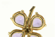 Load image into Gallery viewer, 14K Pear Amethyst Seed Pearl Clover Shamrock Charm/Pendant Yellow Gold