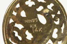 Load image into Gallery viewer, 14K Phoenix Change Rebirth Symbol Oval Filigree Charm/Pendant Yellow Gold