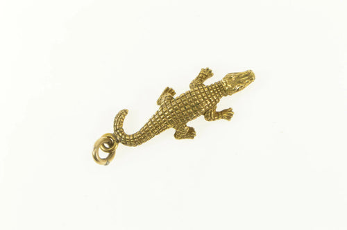 14K 3D Crocodile Alligator Animal Charm/Pendant Yellow Gold