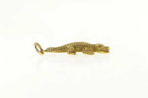 14K 3D Crocodile Alligator Animal Charm/Pendant Yellow Gold