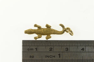 14K 3D Crocodile Alligator Animal Charm/Pendant Yellow Gold