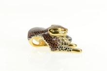 Load image into Gallery viewer, 14K 3D Enamel Leopard Cheetah Big Cat Pendant Yellow Gold