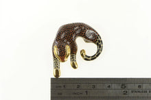 Load image into Gallery viewer, 14K 3D Enamel Leopard Cheetah Big Cat Pendant Yellow Gold