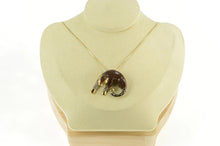 Load image into Gallery viewer, 14K 3D Enamel Leopard Cheetah Big Cat Pendant Yellow Gold
