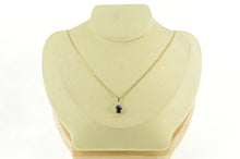 Load image into Gallery viewer, 18K Oval Natural Sapphire Diamond Cluster Pendant White Gold