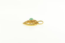 Load image into Gallery viewer, 14K Victorian Heart Turquoise Ornate Filigree Pendant Yellow Gold