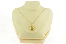 Load image into Gallery viewer, 14K Domed Hieroglyphic Spiral Symbol Medallion Charm/Pendant Yellow Gold