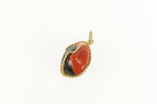 Load image into Gallery viewer, 14K Red &amp; Black Stone Wrapped Vintage Charm/Pendant Yellow Gold