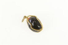 Load image into Gallery viewer, 14K Red &amp; Black Stone Wrapped Vintage Charm/Pendant Yellow Gold