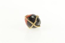 Load image into Gallery viewer, 14K Red &amp; Black Stone Wrapped Vintage Charm/Pendant Yellow Gold