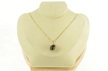 Load image into Gallery viewer, 14K Red &amp; Black Stone Wrapped Vintage Charm/Pendant Yellow Gold