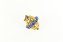 Load image into Gallery viewer, 18K Victorian Lapis Lazuli Turquoise Ornate Charm/Pendant Yellow Gold