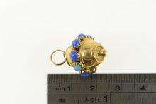 Load image into Gallery viewer, 18K Victorian Lapis Lazuli Turquoise Ornate Charm/Pendant Yellow Gold