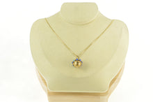 Load image into Gallery viewer, 18K Victorian Lapis Lazuli Turquoise Ornate Charm/Pendant Yellow Gold