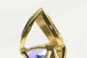 14K 0.84 Ctw Trillion Tanzanite Diamond Loop Pendant Yellow Gold