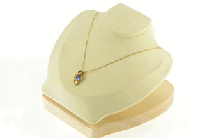 14K 0.84 Ctw Trillion Tanzanite Diamond Loop Pendant Yellow Gold