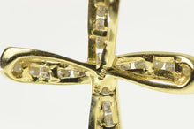 Load image into Gallery viewer, 14K 0.75 Ctw Diamond Cross Faith Symbol Curvy Pendant Yellow Gold