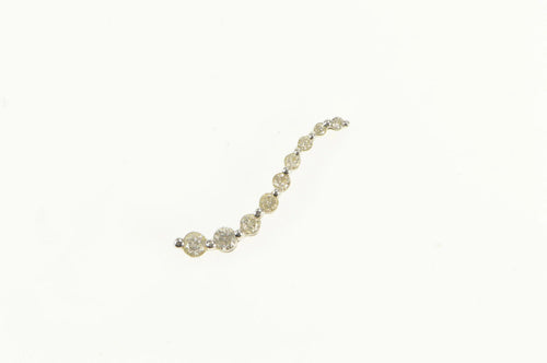 14K 0.25 Ctw Curvy Diamond Graduated Wave Pendant White Gold