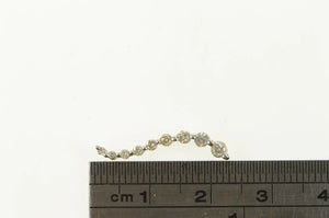 14K 0.25 Ctw Curvy Diamond Graduated Wave Pendant White Gold