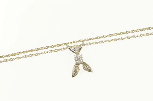 14K Art Deco 0.16 Ctw OEC Diamond Cluster Chain Necklace White Gold
