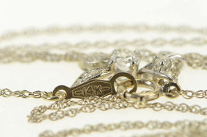 14K Art Deco 0.16 Ctw OEC Diamond Cluster Chain Necklace White Gold