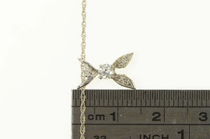 14K Art Deco 0.16 Ctw OEC Diamond Cluster Chain Necklace White Gold