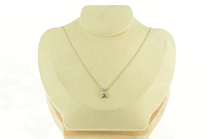 14K Art Deco 0.16 Ctw OEC Diamond Cluster Chain Necklace White Gold