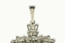 Load image into Gallery viewer, 14K Vintage Diamond Classic Cross Faith Charm/Pendant White Gold