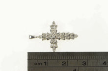 Load image into Gallery viewer, 14K Vintage Diamond Classic Cross Faith Charm/Pendant White Gold