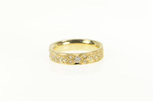 14K 1.00 Ctw Diamond Eternity Ornate Wedding Ring Yellow Gold