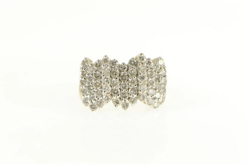 14K 1.50 Ctw Diamond Zig Zag Pattern Statement Ring Yellow Gold