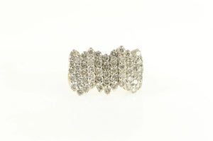 14K 1.50 Ctw Diamond Zig Zag Pattern Statement Ring Yellow Gold