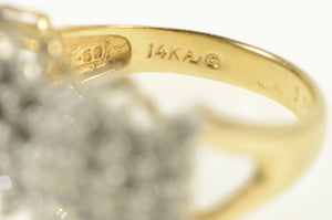 14K 1.50 Ctw Diamond Zig Zag Pattern Statement Ring Yellow Gold
