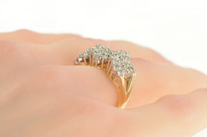 14K 1.50 Ctw Diamond Zig Zag Pattern Statement Ring Yellow Gold