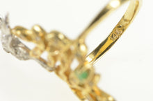 Load image into Gallery viewer, 14K Diamond Encrusted Vine Hummingbird Flower Ring White Gold